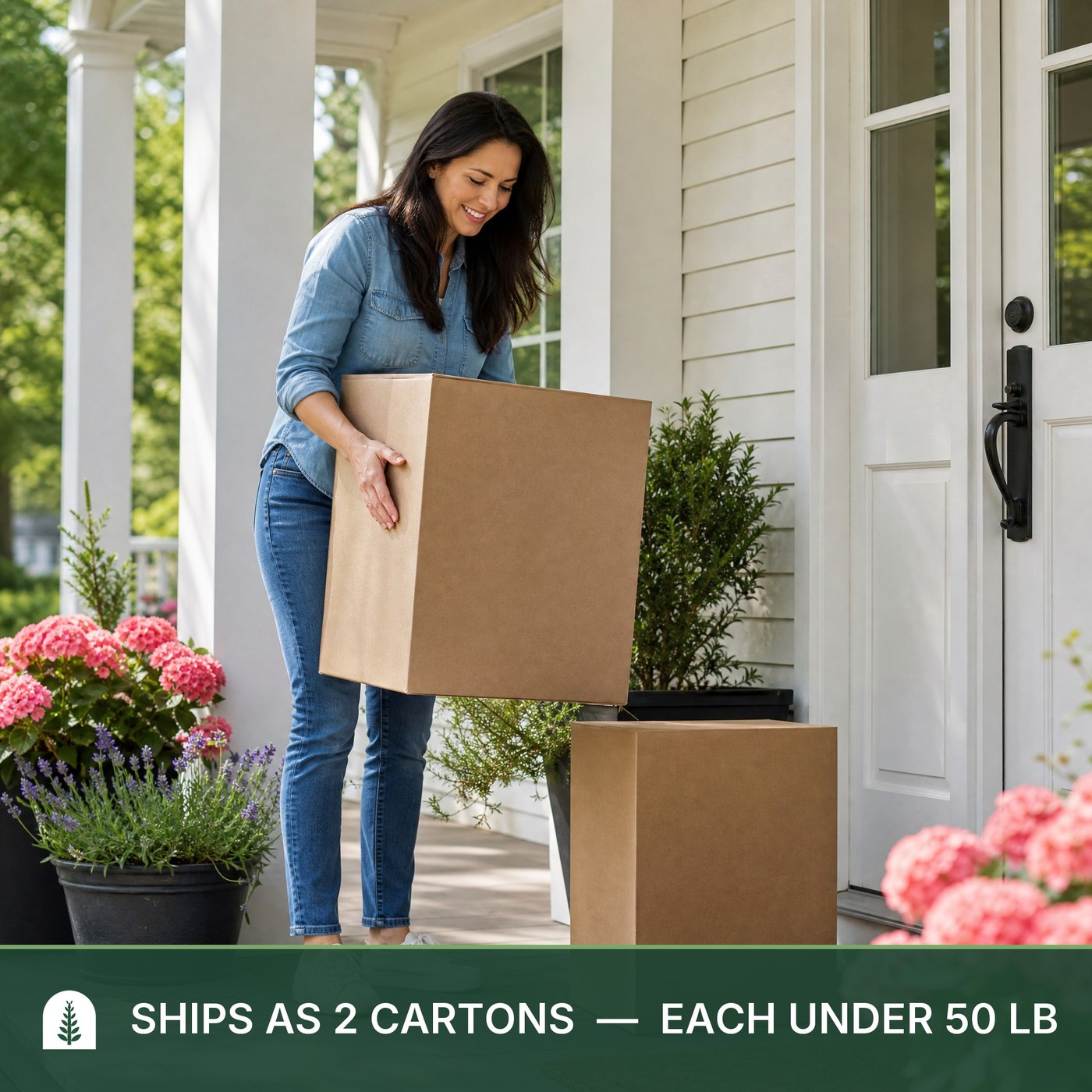 The Catio CW01 shipping as two parcel cartons, each under 50 lb